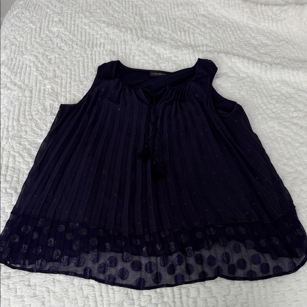 Lane Bryant Navy Sleeveless Blouse